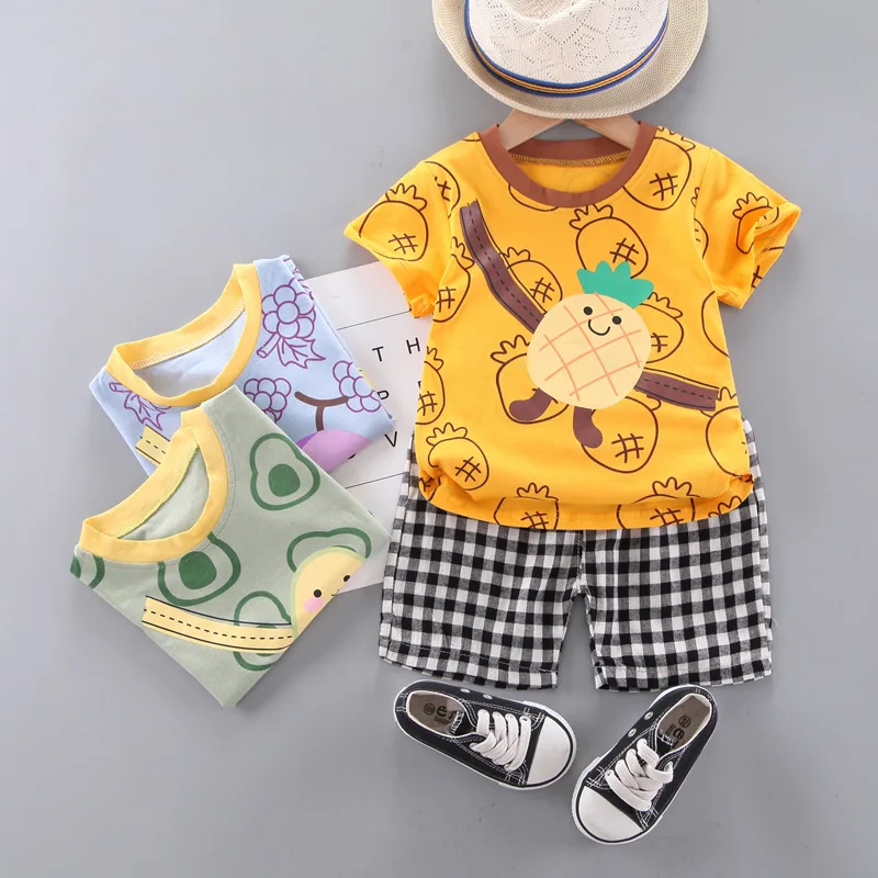 

Newborn Baby Boy Clothes Cartoon T-shirt + Pants 2Pcs Kids Outfit Sets Suit for Baby Boys Clothing Set 1-4 Years
