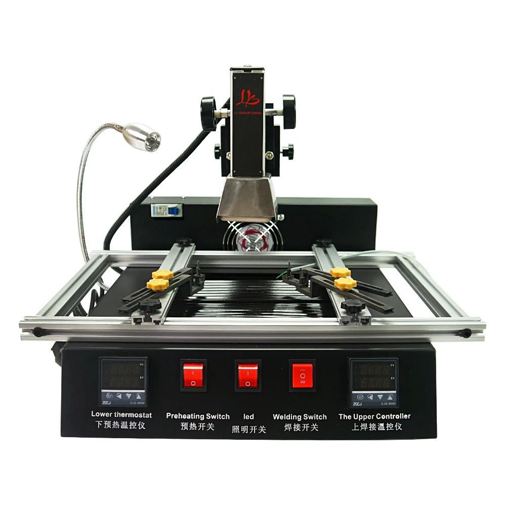 

LY M770 220V Hot air smd soldering station bga rework station ir model 2 zones manual operation 1900W automatic