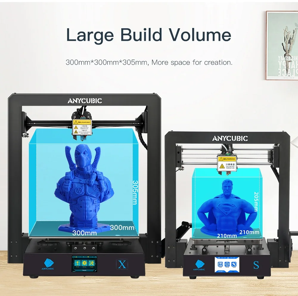 Большой 3D-принтер ANYCUBIC Mega X размер печати 300*300*305 мм источник питания Meanwell Ultrabase