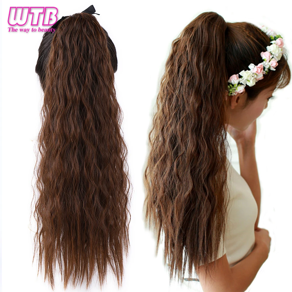 WTB Синтетические Длинные Прямые Шнурки конский хвост клип в наращивание волос