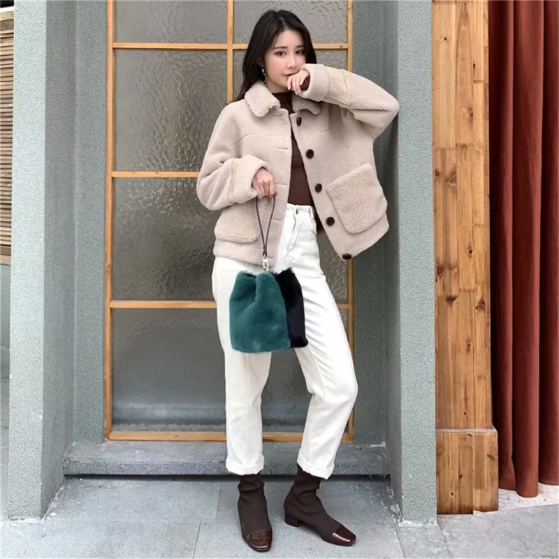 IANLAN Deluxe женские хозяйственные сумки из натурального меха норки натуральной