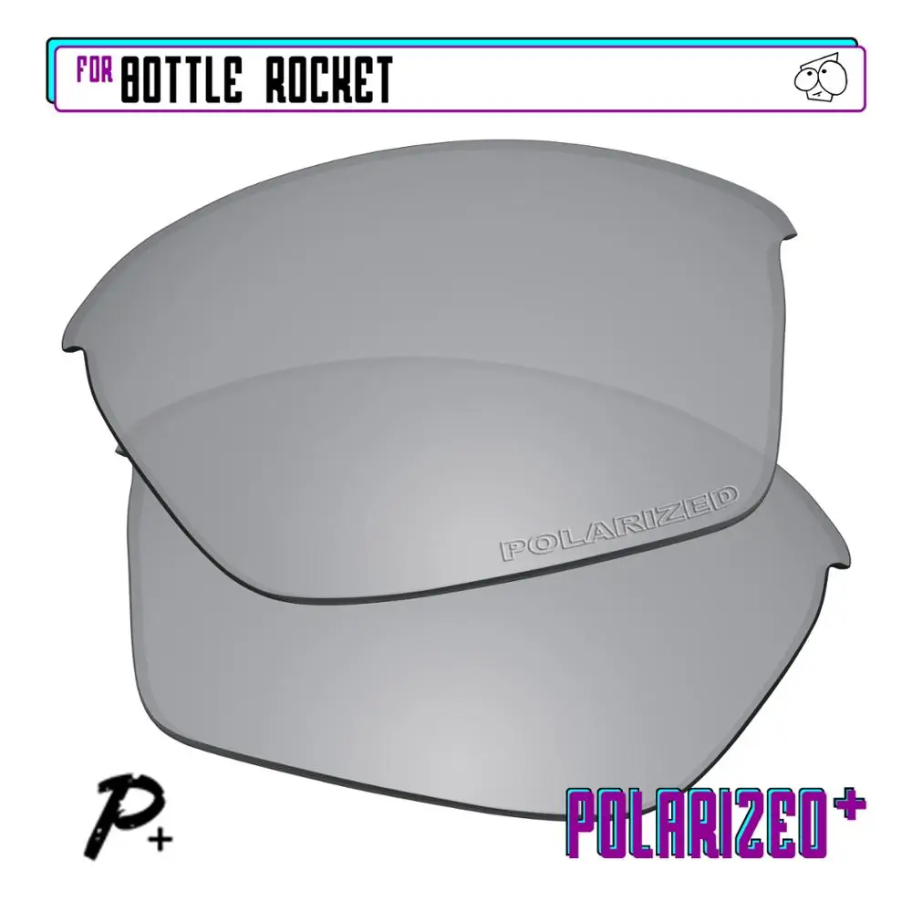 EZReplace Polarized Replacement Lenses for - Oakley Bottle Rocket Sunglasses - Silver P Plus