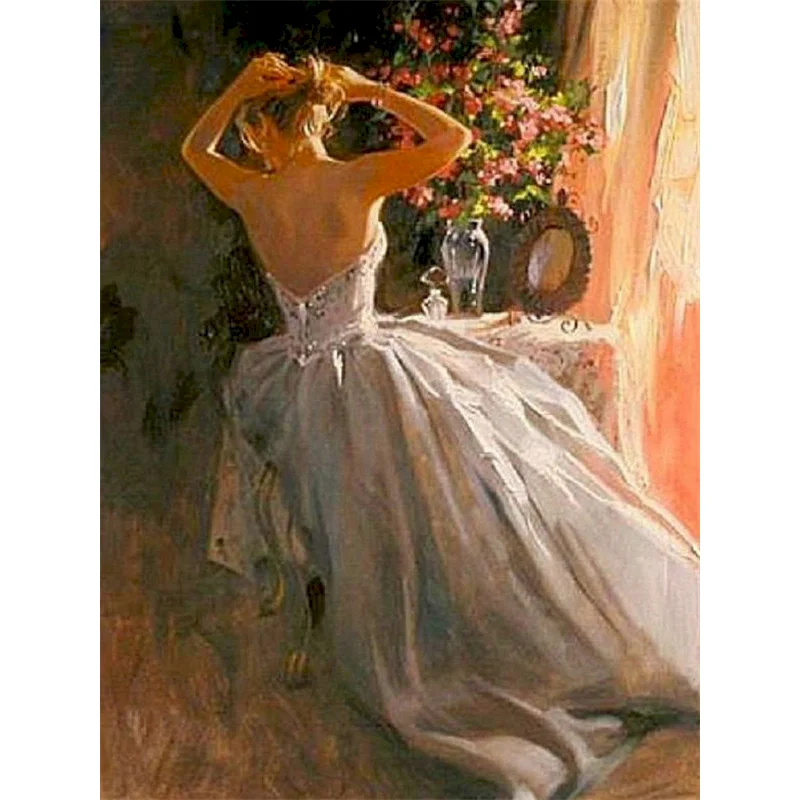 

Gatyztory Frame DIY Paint By Number Beautiful Women On Canvas Oil Painting By Numbers Digital Painting Figure Wall Art Gift