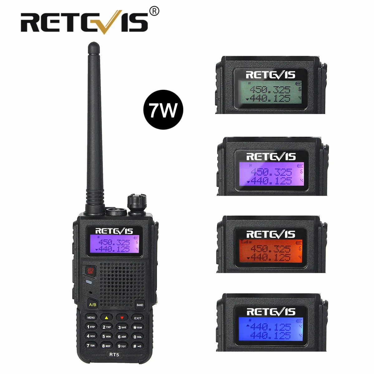 

Рация Retevis RT5, 7 Вт, 128 каналов, VHF, UHF, двухдиапазонный сканер радиостанции VOX FM, любительская радиостанция, коммуникатор, трансивер