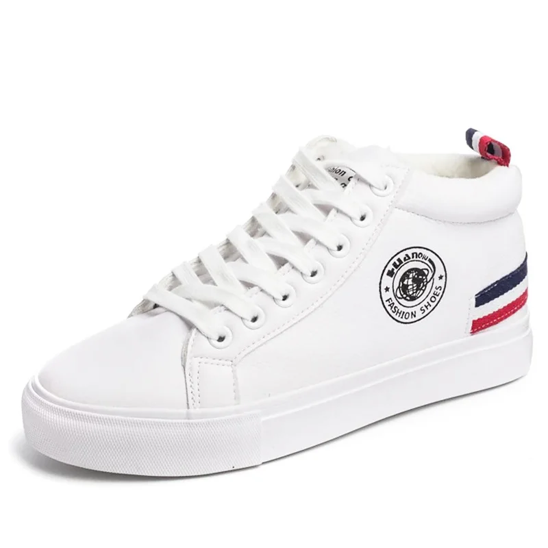 

2020 fashion leather shoes boys vulcanized sneakers men winter sonw furry shoes male casual sneakers