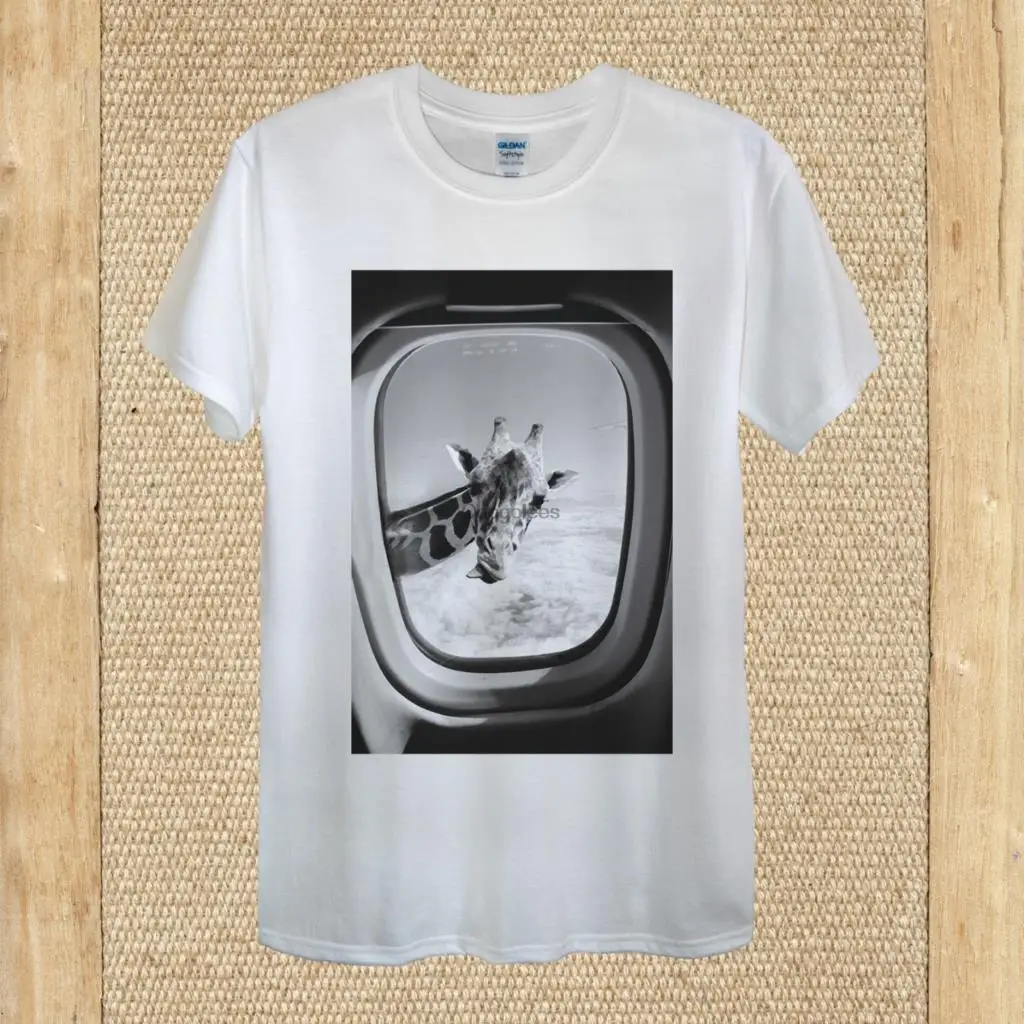 Летняя футболка с жирафом на самолете рисунком веселого неба для путешествий