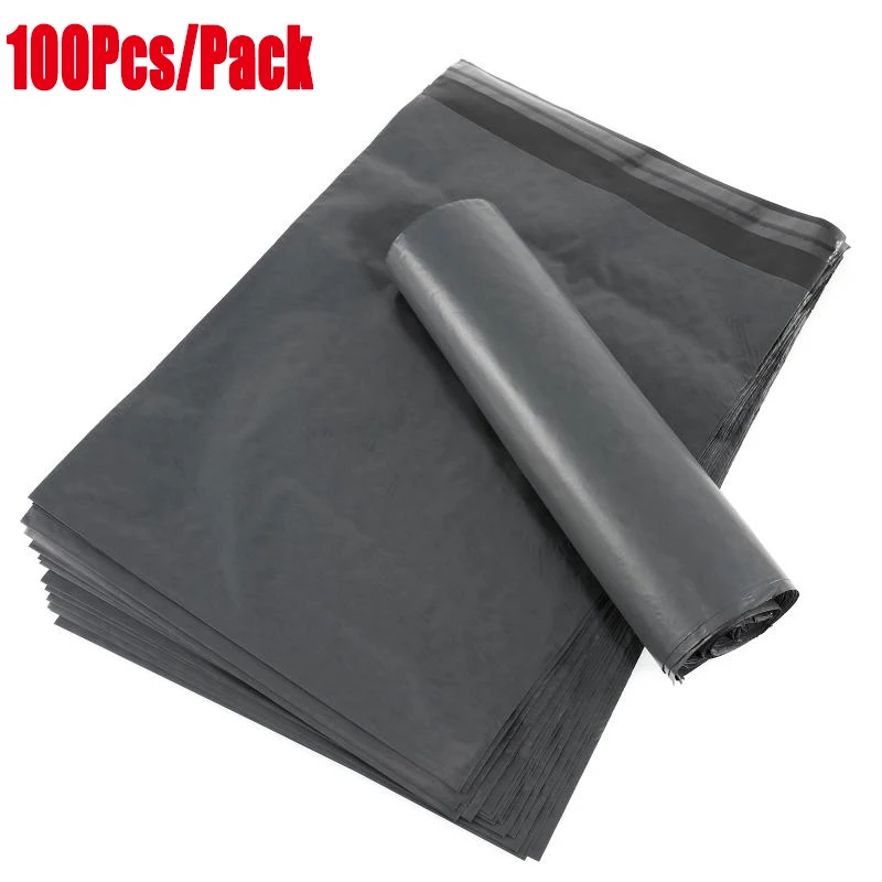 100Pcs/Lot Black White Plastic Mailer Shipping Package Envelope Bag Self Adhesive White Poly Currier Bag Product Packaging Bag