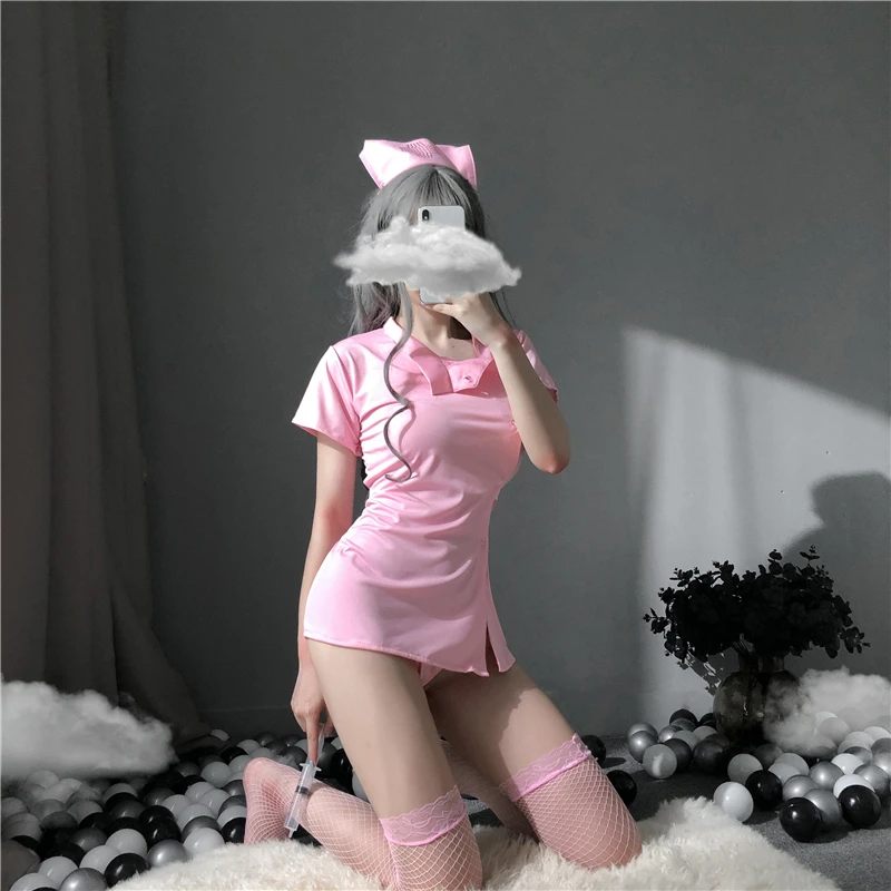 Японская горничная школьный для девочек розовая Kawaii доктор Ролевая игра наряд