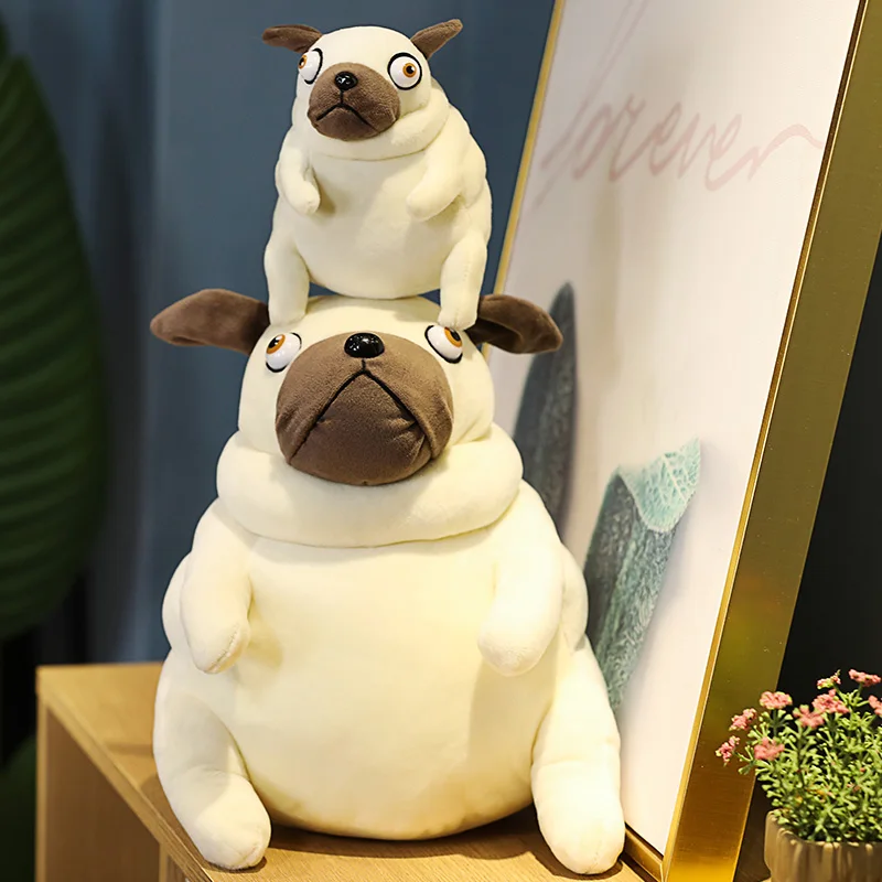Игрушка плюшевая пухлый Мопс 1 шт. 15/30 см милая Сидящая игрушка-мопс набивная