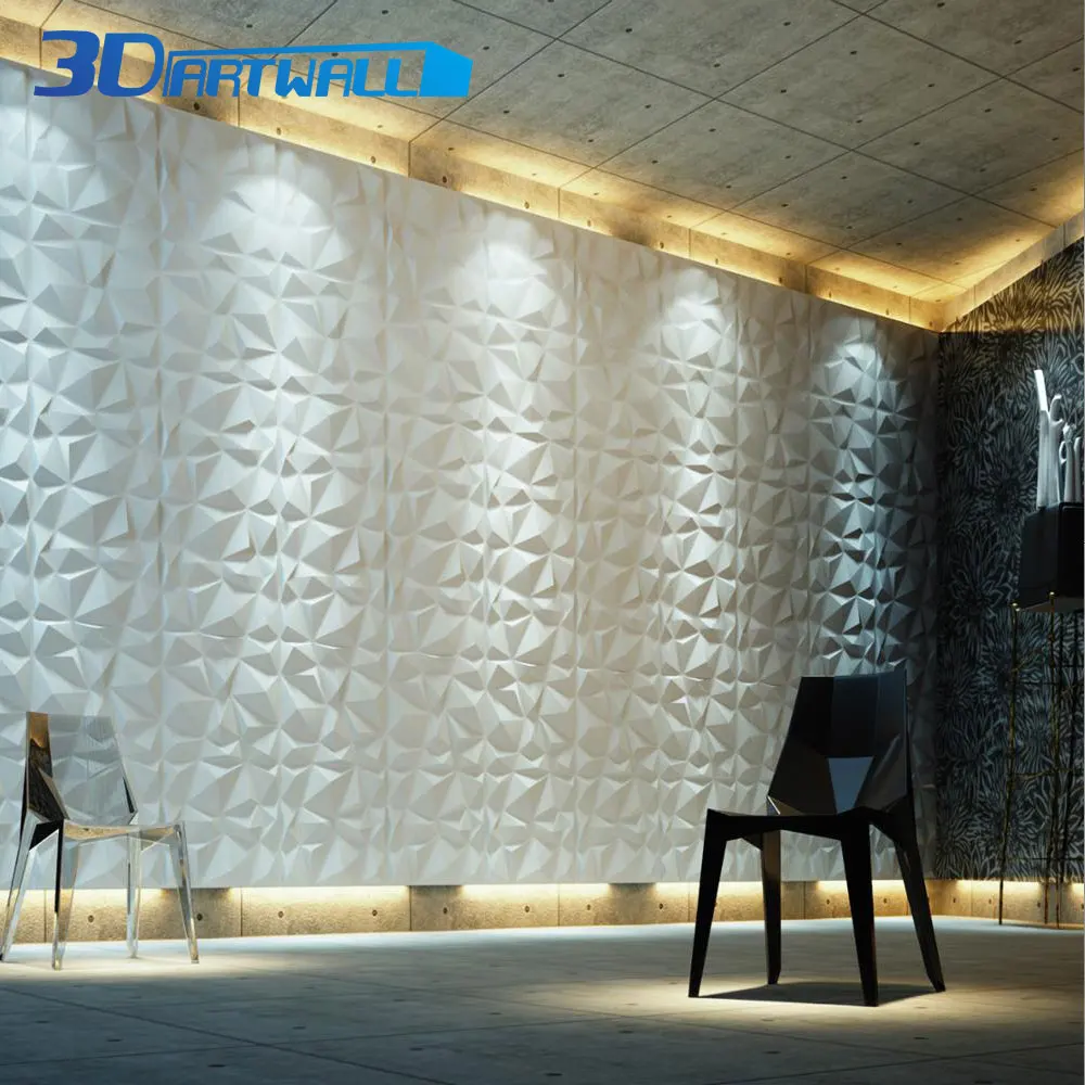 3DARTWALL 3D текстурированные декоративные стеновые панели белые ПВХ алмазные дизайнерские декоры в упаковке 12 32 Sq Ft