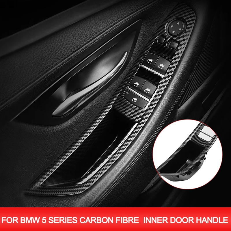 

Внутренняя дверная ручка LHD RHD черная, бежевая для BMW 5 серии F10 F11, автомобильная внутренняя дверная ручка, панель, Натяжной отделочный чехол для 520 523 525