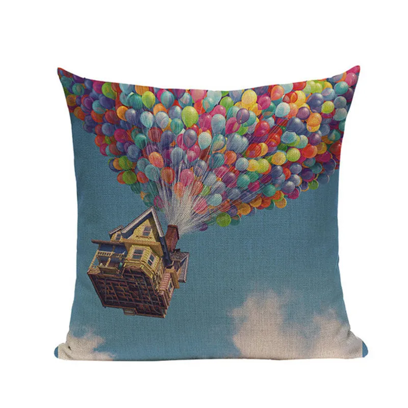 Hot Air Balloon Pillow Linen Cushion Decorative Pillows Christmas Decor Throw For Home 45*45cm Almofada Cojines | Дом и сад