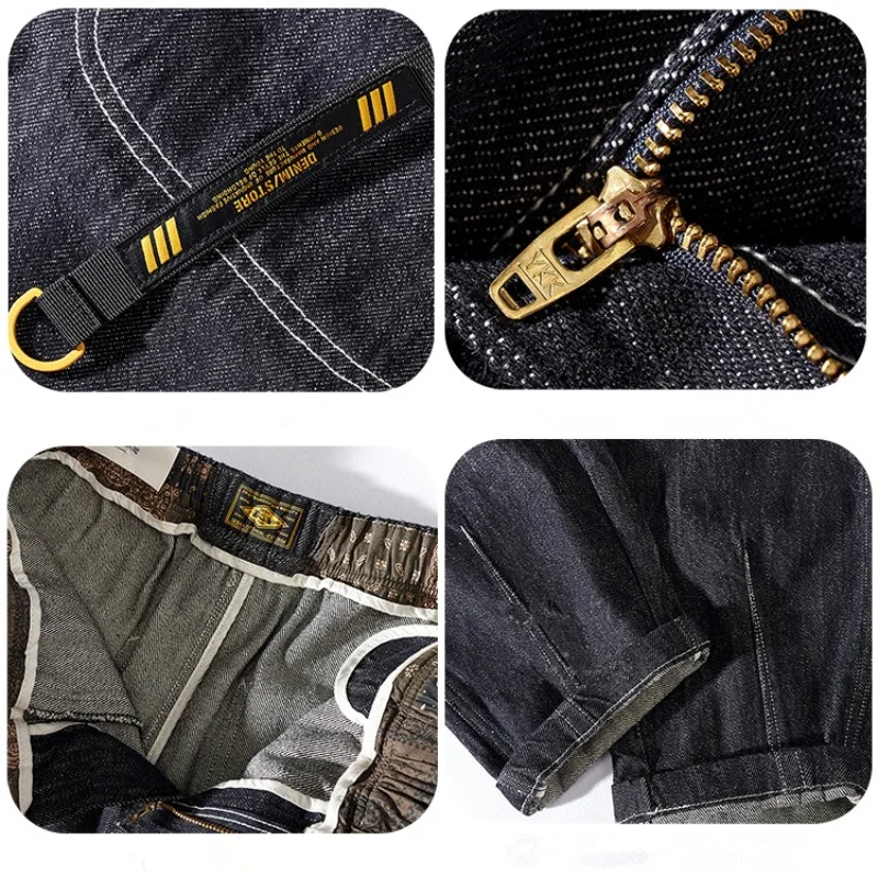 2022 Autumn Loose Tapered Straight Jeans Men New Casual Trousers