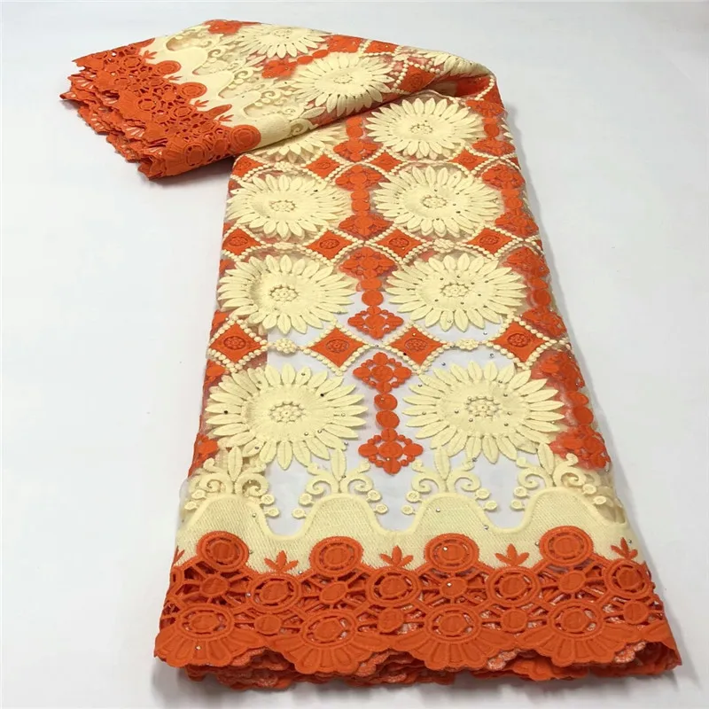 

Net African French Lace Fabric High Quality Lace Tulle Nigeria Indian Wedding Fabric 5 yards White French Lace RF110-177