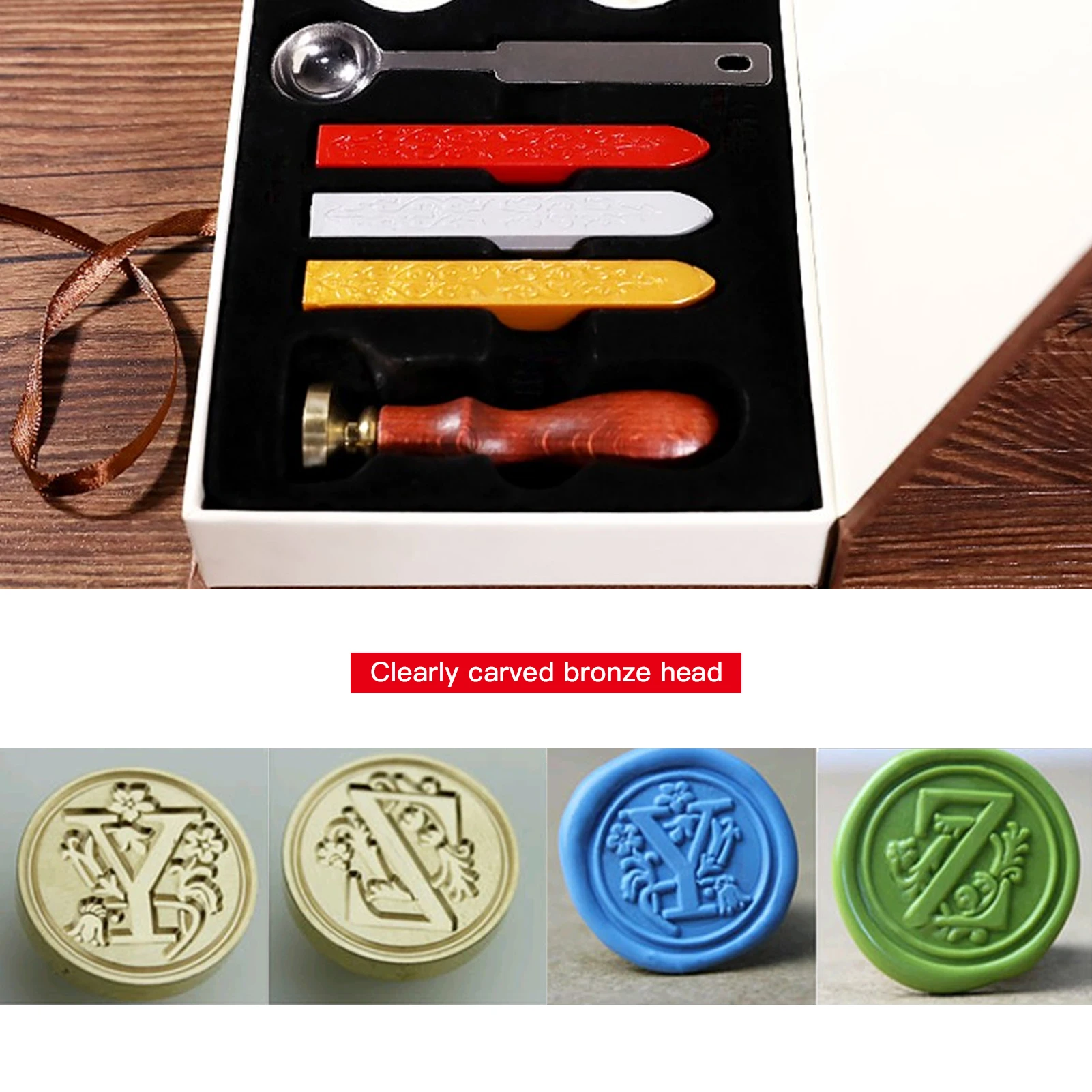 

Wax Seal Stamp Kit Classic Wax Stamps with Sealing Wax Sticks for Cards Envelopes Invitations Wine Packages Wedding Letters