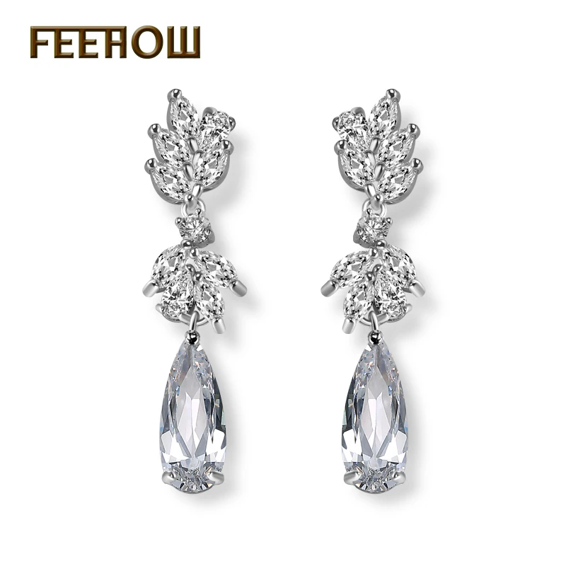 Женские серьги-капельки FEEHOW высококачественные серьги из розового золота с