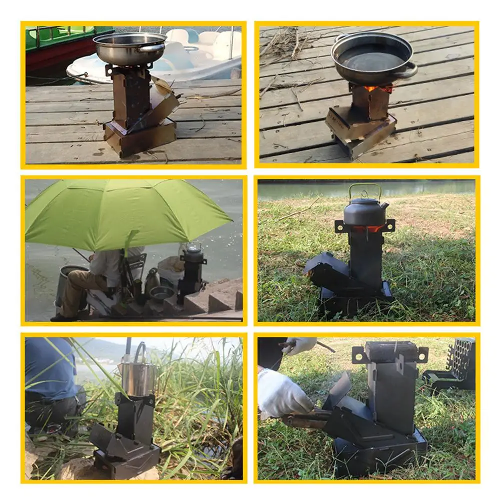 Уличная кемпинговая Удобная ракетная плита из нержавеющей стали Портативная