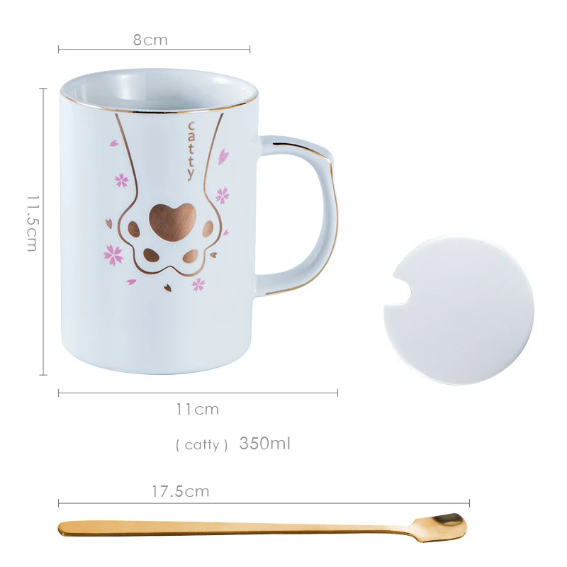 Высококачественная позолоченная черно белая керамическая кружка чашка для