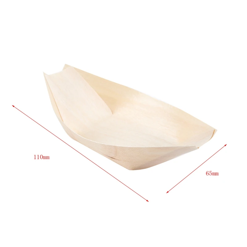 

50x finger food - bowls, "boat" biodegradable wood