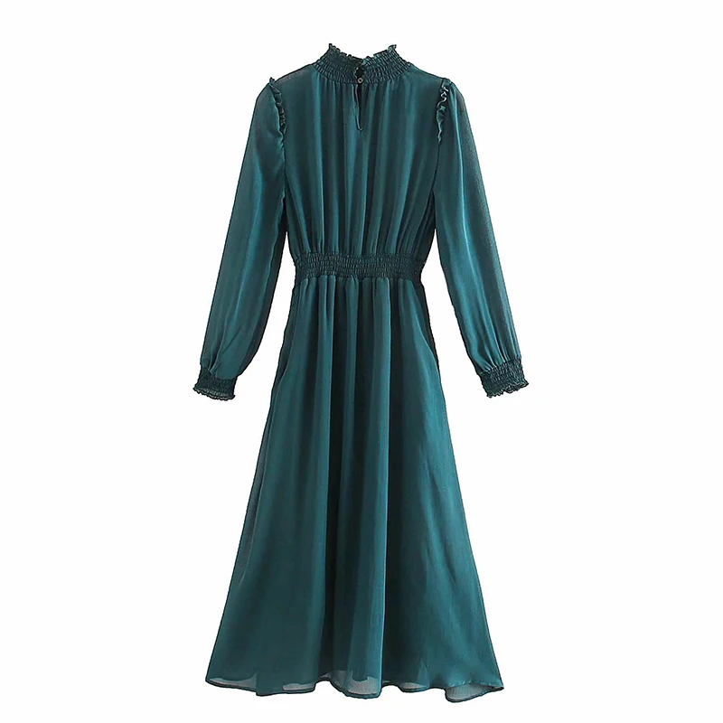 Женское однотонное платье до середины икры элегантное облегающее винтажное