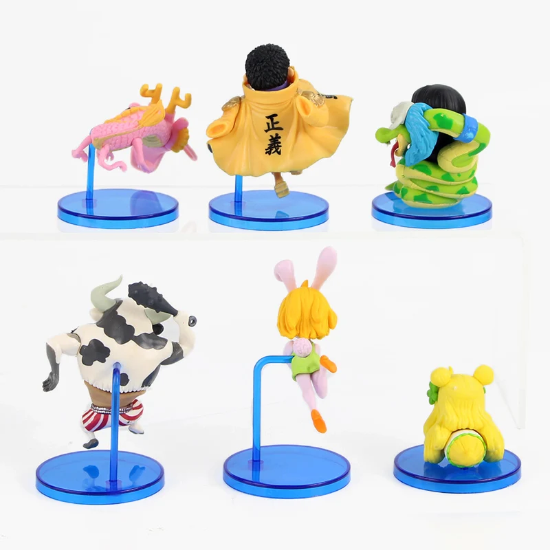 6 шт./лот Аниме One Piece Mini Animal Dolls Boa Hancock Issho Momosuke морковка ПВХ экшн фигурки