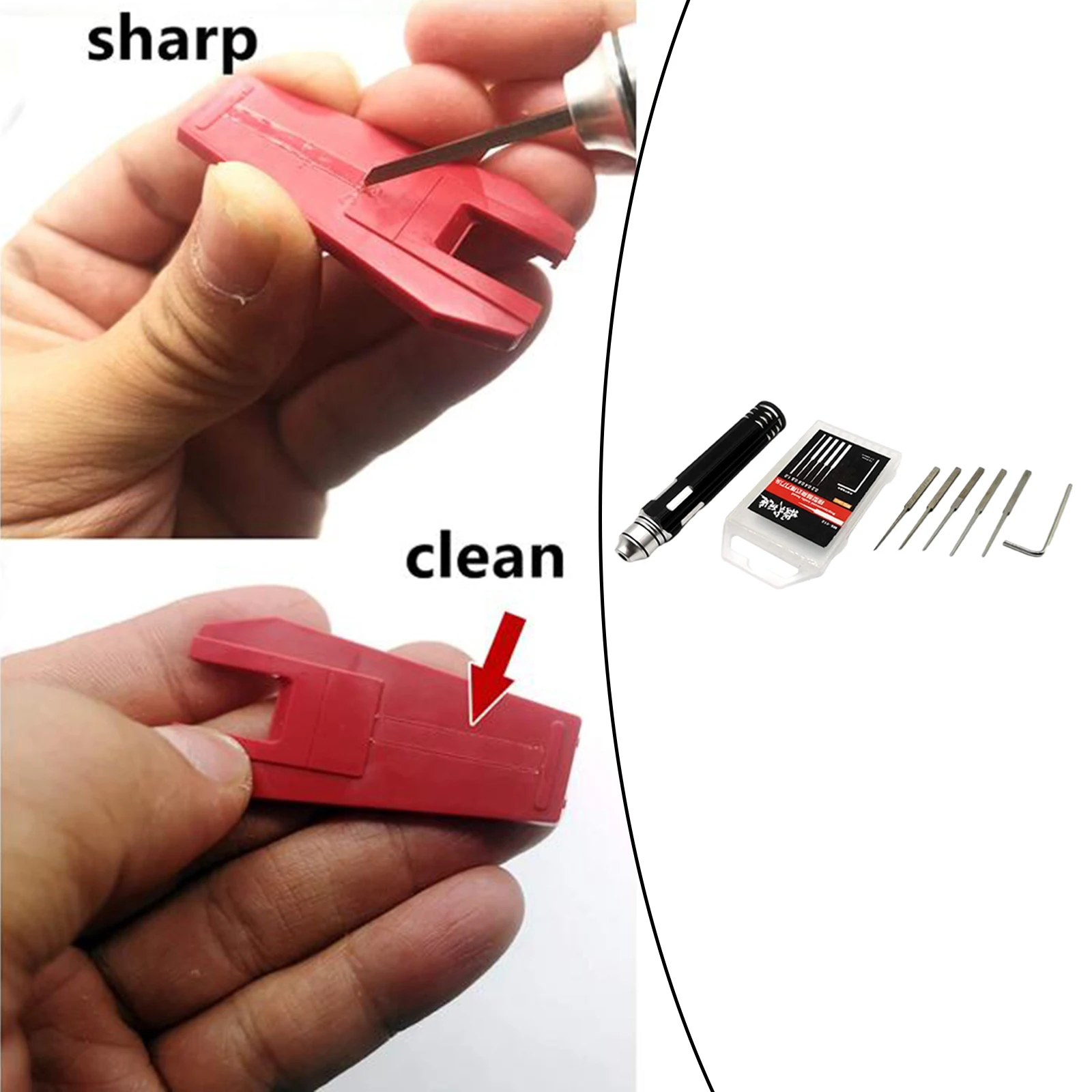 

Hobby Model Scriber Resin Carved Hobby Model 5 Blades 0.2/0.4/0.6/0.8/1.0mm Carver Model Tool for Gundam Model