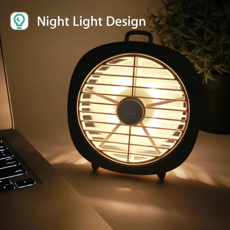 Portable Rechargeable Mini Usb Fan Led Night Light 3-Speed Desktop Desk Table Home Office Student Dormitory Electric Small | Бытовая