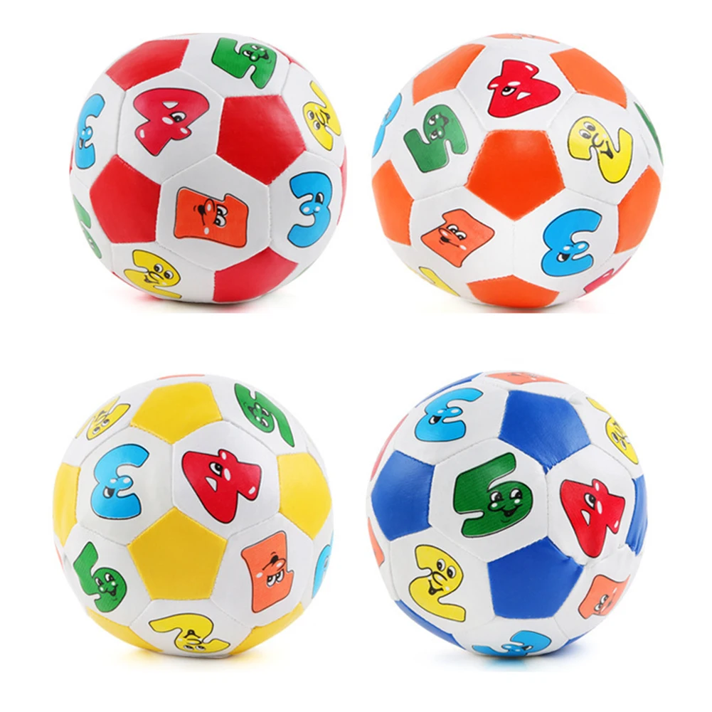Baby Grip Faux Leather Stuffed Soccer Ball with Chiming Bell Sensory Musical Toy For Kids Children Birthday Xmas Gifts
