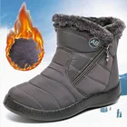 Зимние ботинки, женские зимние теплые женские ботинки, женская обувь с круглым носком, водонепроницаемые ботинки для женщин, уличная женская обувь на плоской подошве