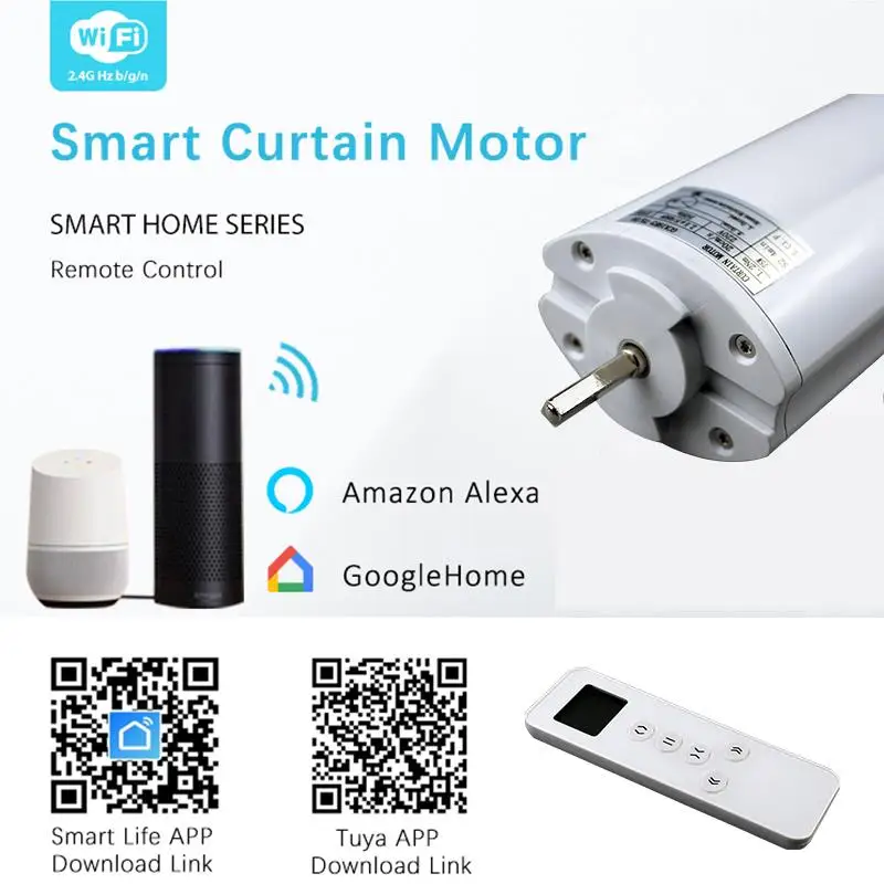 

ACCKIP Wifi Smart Automatic Curtain Motor Motorized SMART LIFE APP Remote Control Works with Alexa Google home