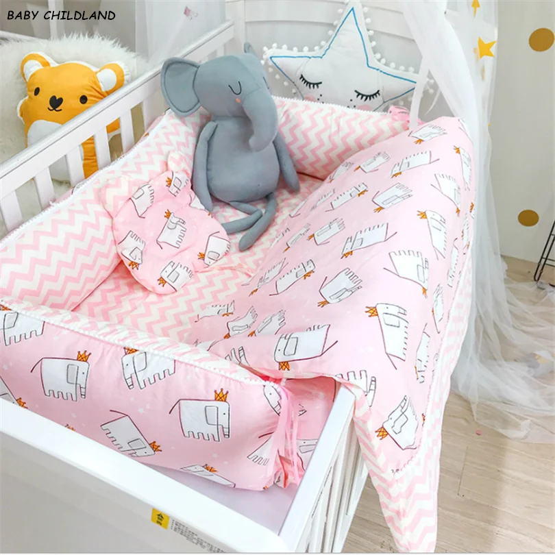 Newborn Baby Bedding Set 3Pcs/Set Baby Cot Bumpers Baby Blankets Newborn Baby Pillow 100% Cotton Cartoon Infant Baby Bed Bumper