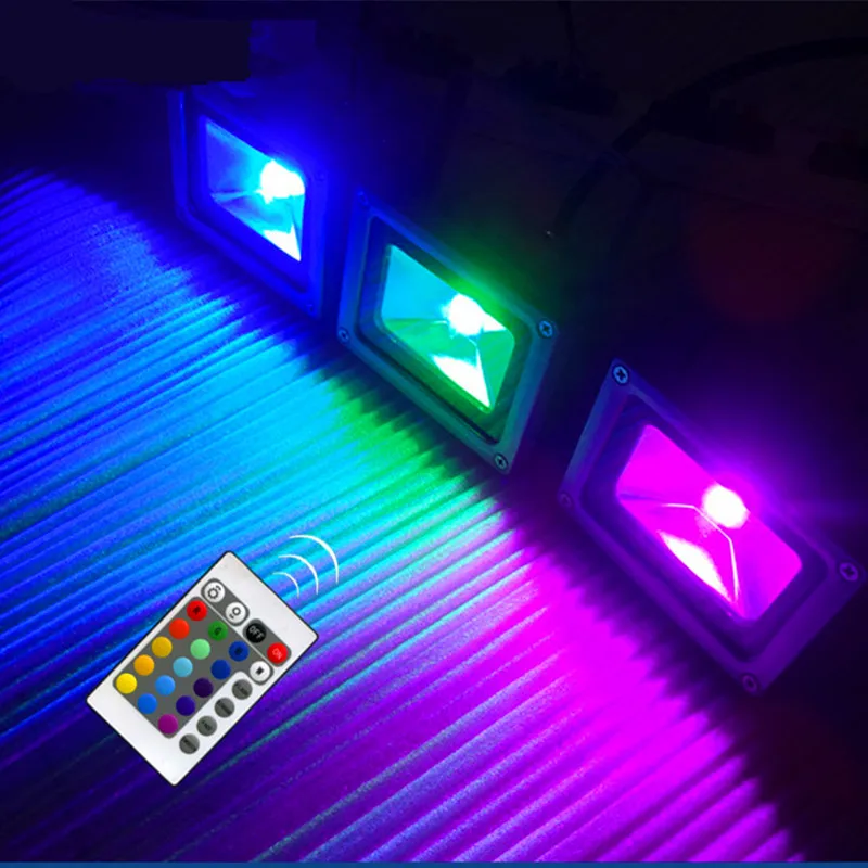 DC12V 24V LED Flood Light 20W 30W 50W IP67 Waterproof RGB Floodlight Refletor 220V Spotlight For Outdoor Spike Lawnlight | Освещение