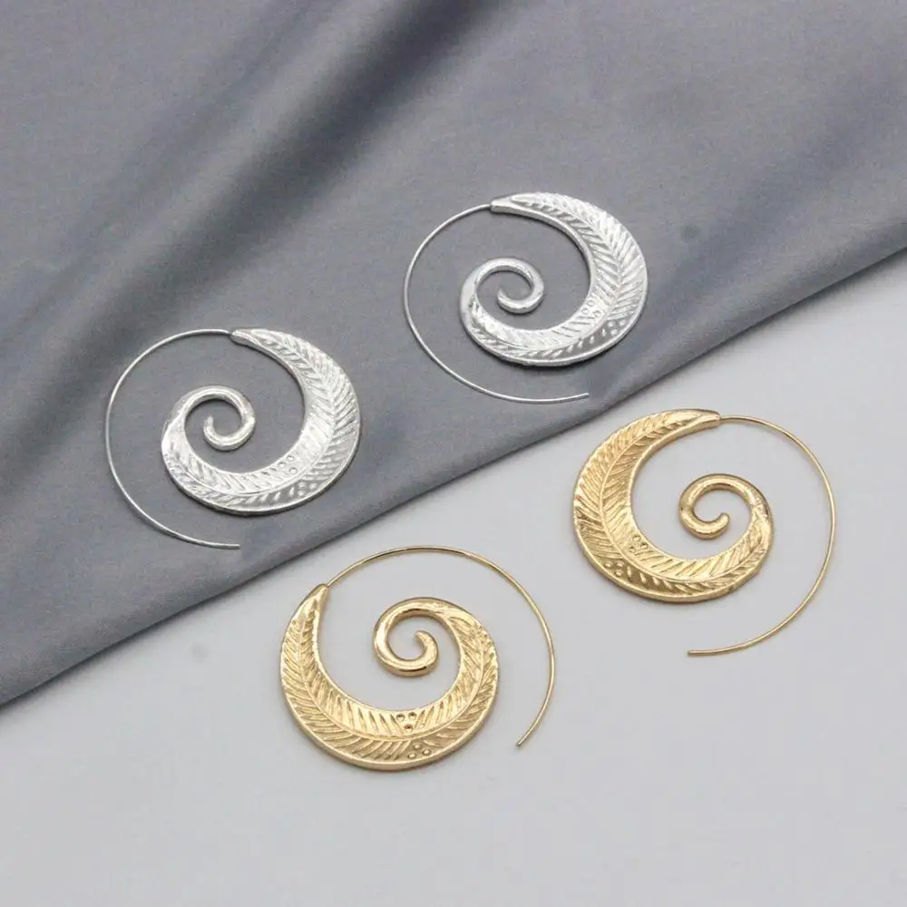 Новые модные ювелирные изделия в Европе и США круглые серьги гвоздики Спиральные