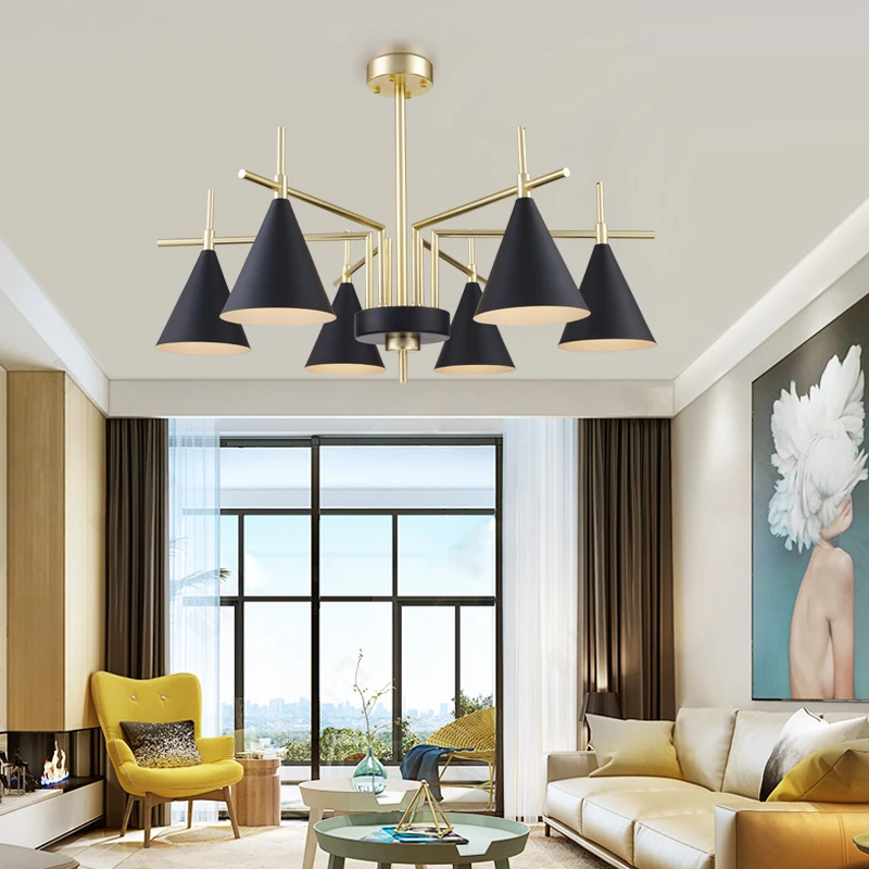 Новые Современные светодиодные люстры для Гостиная Спальня черный белый цвет