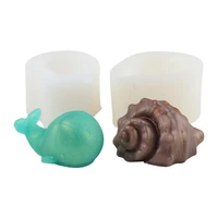 diy cute conch whale silicone mold cake decorating tools clay crafts art soap candles molds chocolate fondant candy baking molds