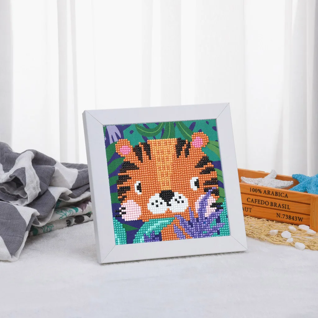 

Набор для алмазной живописи «сделай сам», для начинающих, милые животные, тигровый узор, алмазная живопись по номерам без рамки, для детей