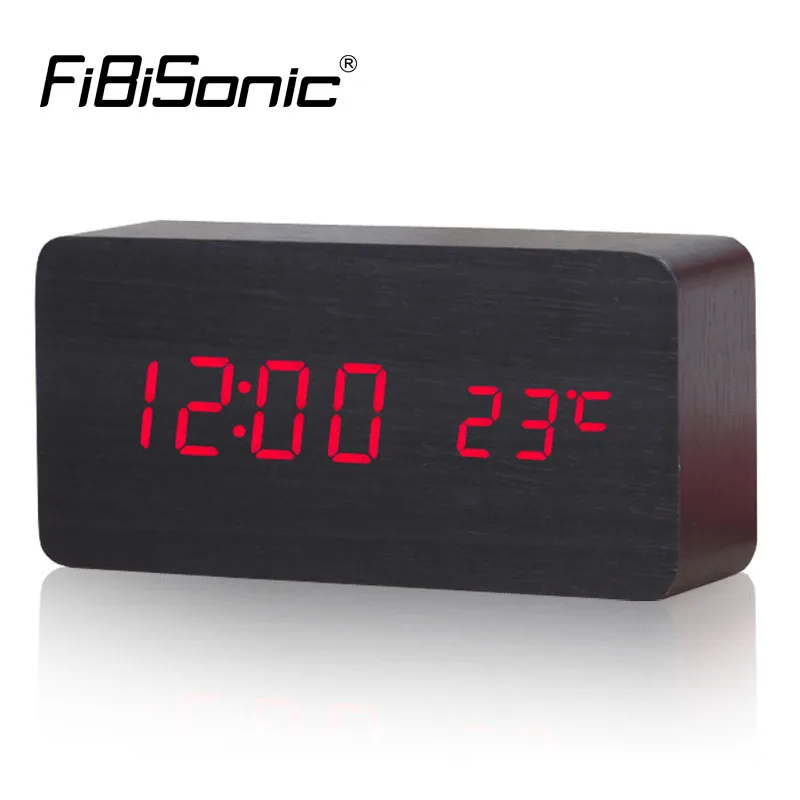 FiBiSonic светодиодный Дисплей цифровые часы будильник с Температура звуки