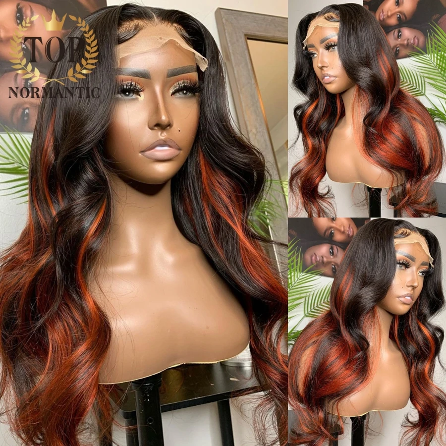 

Topnormantic Highlight Color Brazilian Remy Human Hair Wigs with Baby Hair 13x4 Lace Front Body Wave Wig For Women