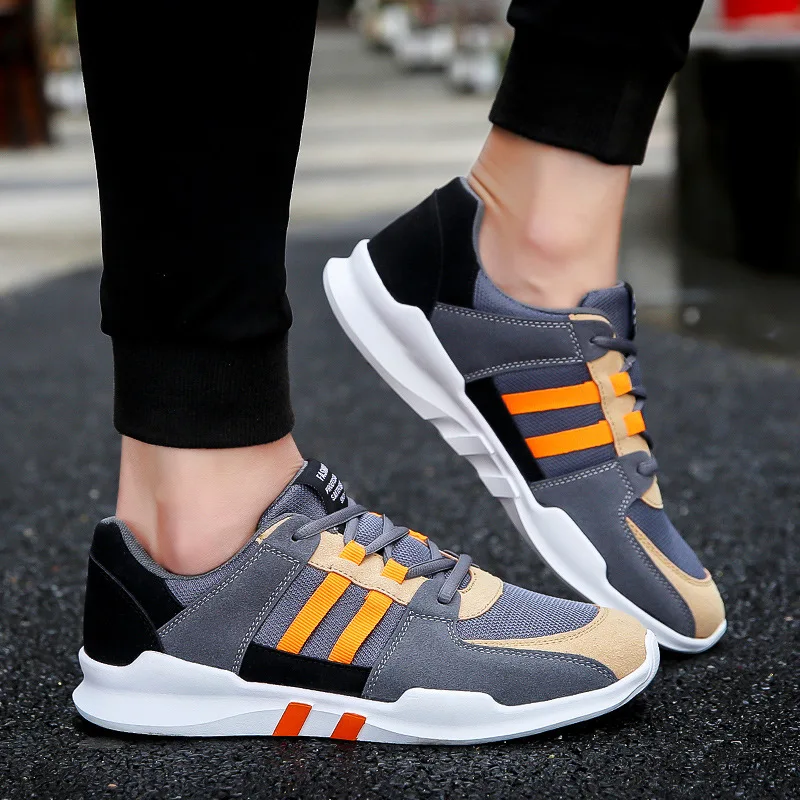 

2019 Men's Genuine sneakers Breathable casual shoes non-slip outdoor walking shoes light weight Rubber sole lace-up L564