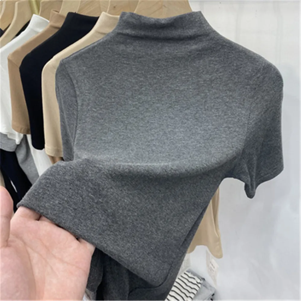 

New 2021 Autumn Women Pullover Sweater Turtleneck Long Sleeve Knitted Jumper Winter Elastic Solid Basic Ladies Blouse ZY6136