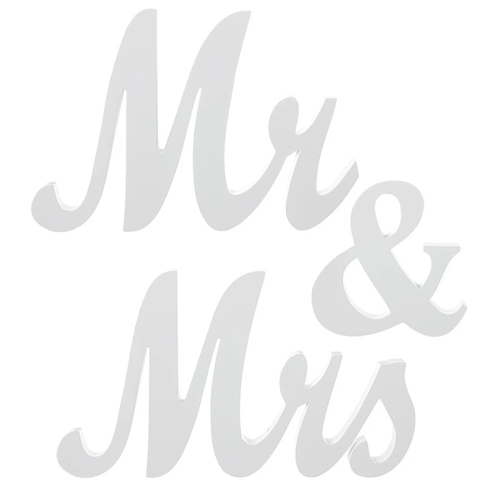 Деревянные Mr Mrs знак Свадебные украшения для милый декор стола комплект Декор