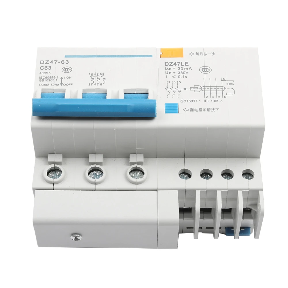 Автоматический выключатель защита от перегрузки по току 3P + N 10A 16A 20A 400V ~ 32A 40A 50A 63A