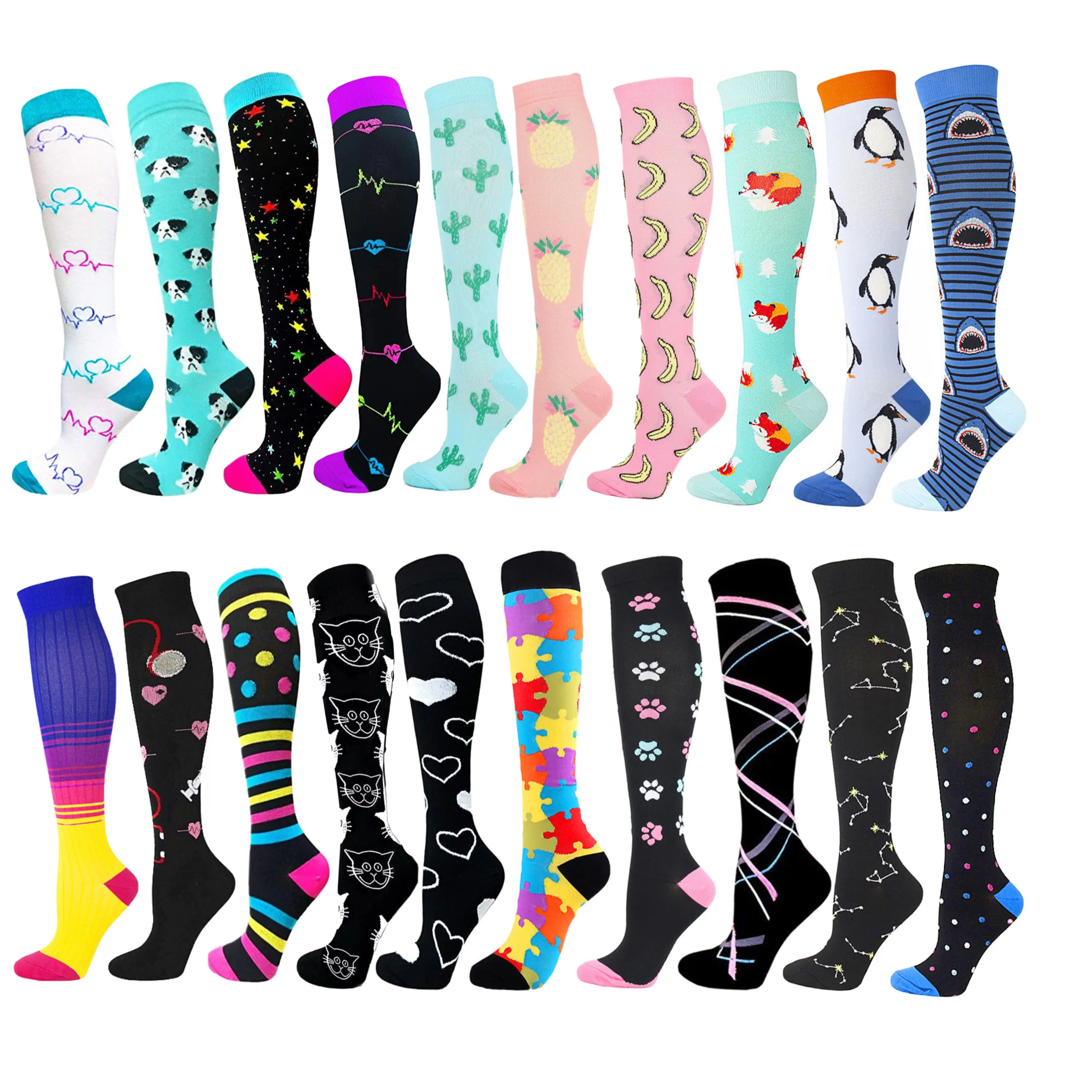 

Compression Socks Women Men Outdoor Cycling Long Pressure Stockings Best For Running Athletic Crossfit Flight Travel Nurses