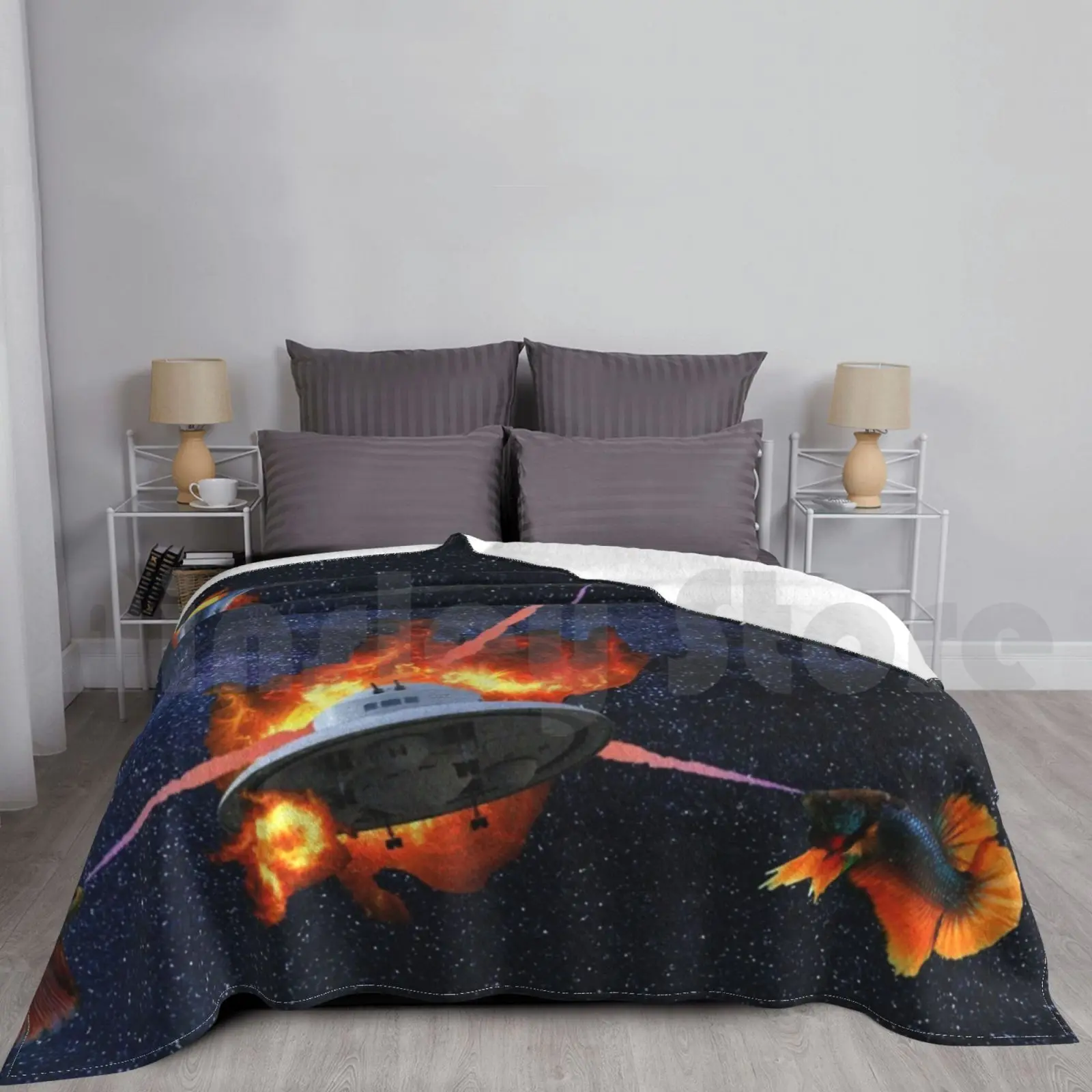 

Star Fish Magma Blanket Fashion Custom 1986 Betta Fish Space Explosion Sci Fi Fantasy Planets Galaxy Milky