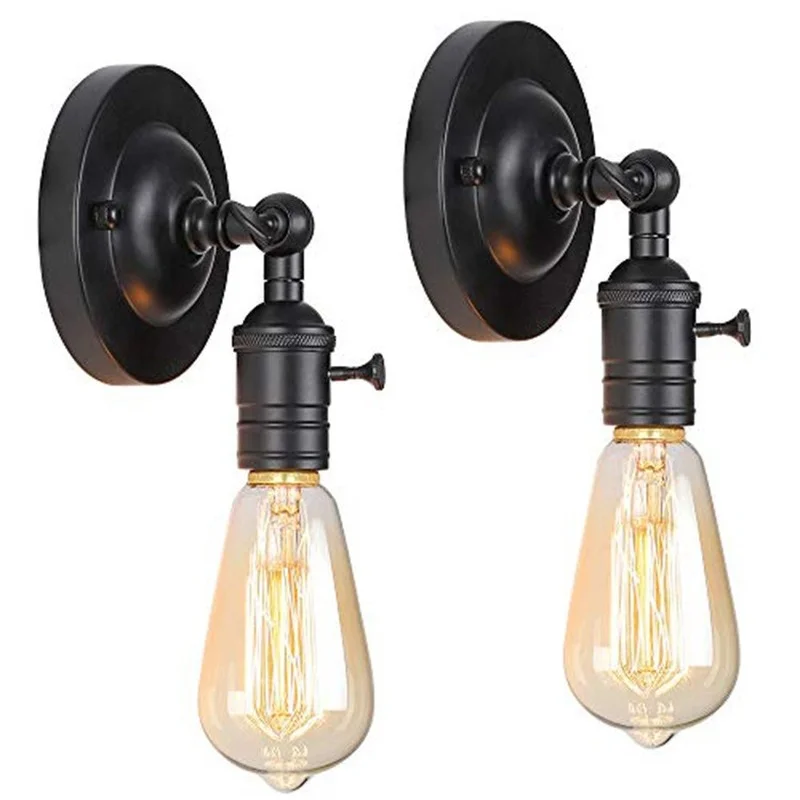 

Pull Chain Switch Scones led Wall Lights Chrome Loft Style Retro Vintage Iron Bedroom Wall Lamp Bedside Lampen Stair Wandlamp