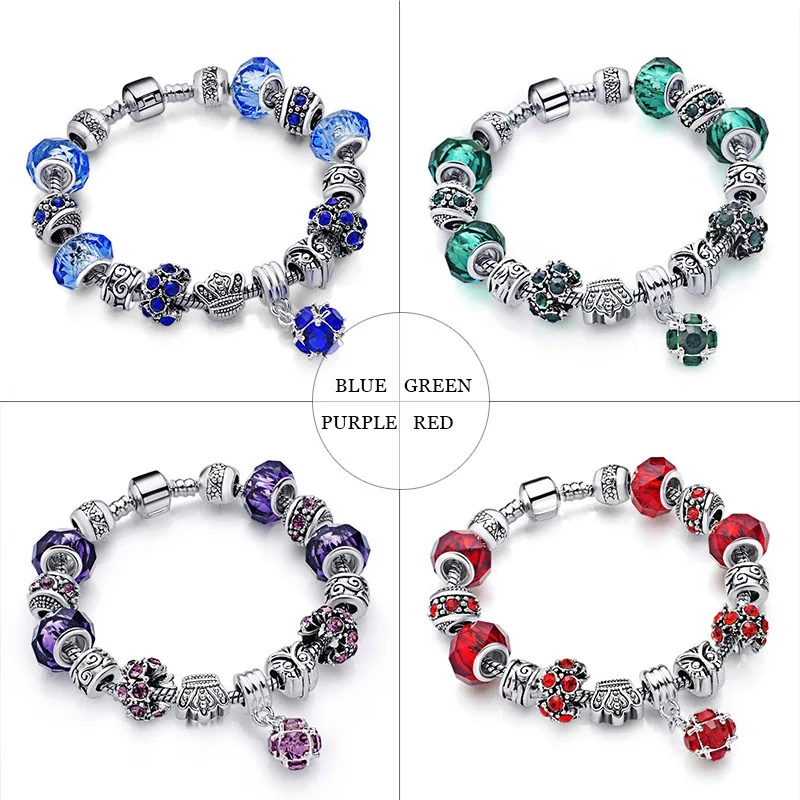 Модный DIY браслет из хрустальных бусин с совой короной браслеты и для женщин