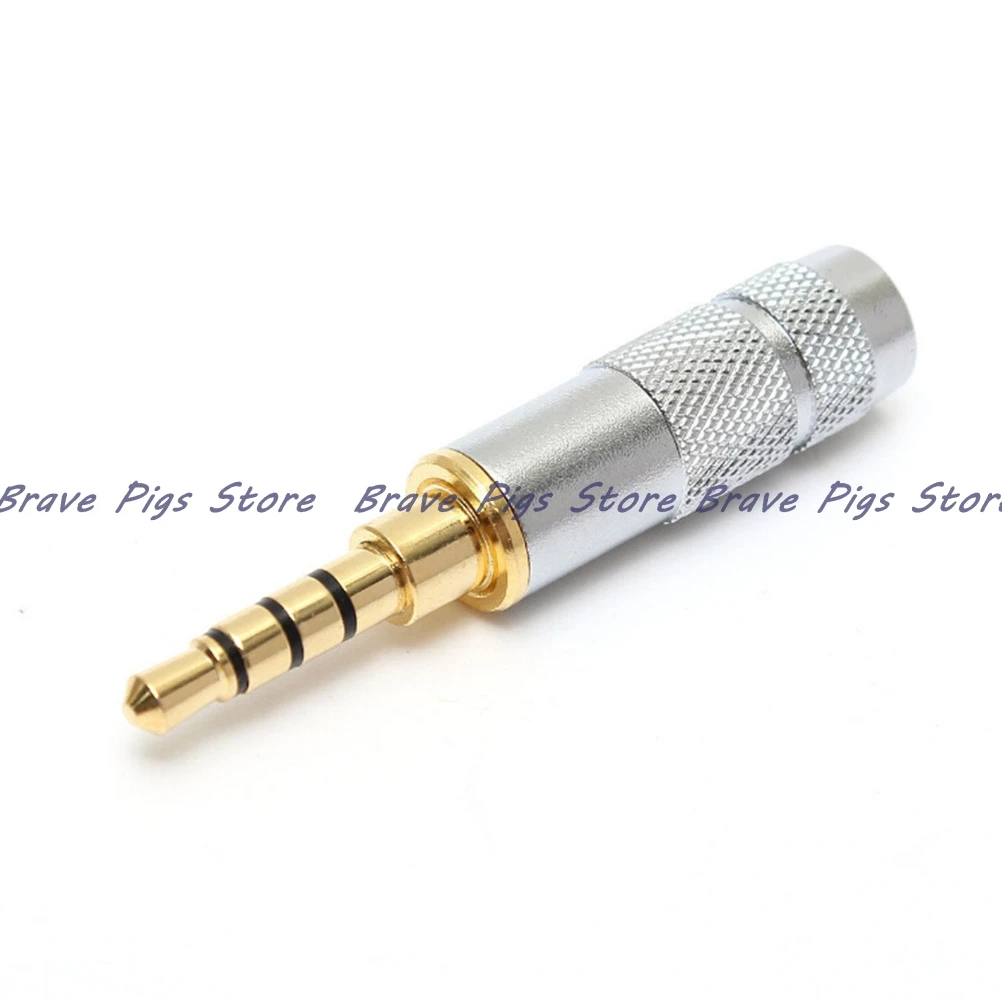 

1PCS High Quality 4 Pole 3.5mm Stereo Headphone Male Plug Jack Audio Solders Connector