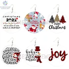 SOMESOOR, Счастливого Рождества 2022, деревянные висячие серьги, снеговик, Санта-Клаус, елки, дизайн, печатные петли, висячие украшения для женщин, подарки