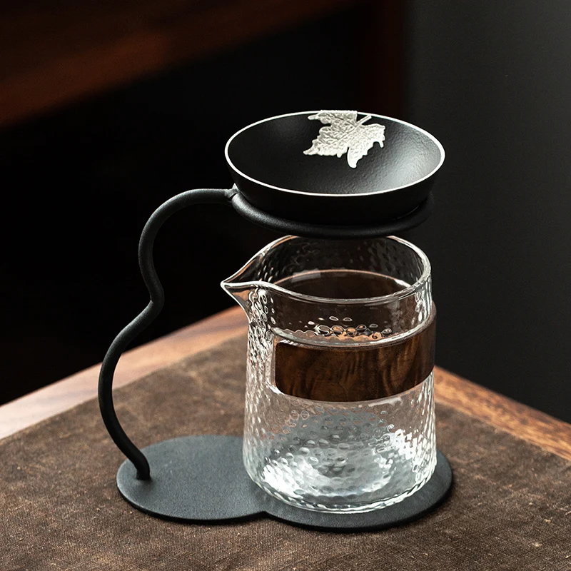 

Tea Ceremony Accessories Ceramic Tea Infuser Filter Cup Purple Clay Tea Set Drain Filter With Holder Decoration