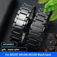 for armani ar1507 ar1508 ar1508 ceramic watchband samsung galaxy watch s3 s2 gear 46mm strap quick release bracelet black 22mm